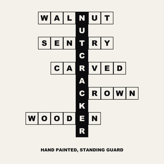 Crossword design built on the word NUTCRACKER