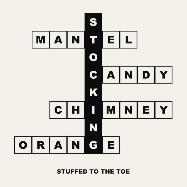 Crossword design built on the word STOCKING